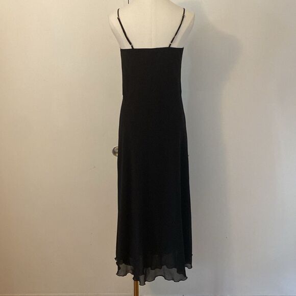 Vintage Black Lace Slip Dress with Double Thigh Splits Size Small - Picture 7 of 14